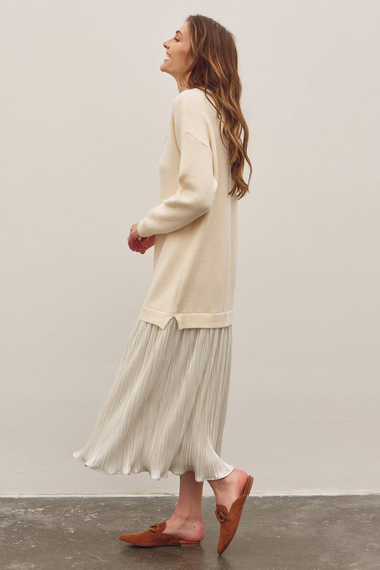 Metallic Illusion Sweater Dress