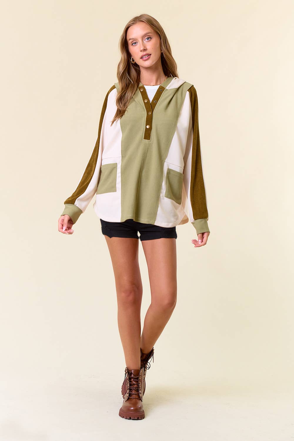 Cute Colorblock Pullover Top
