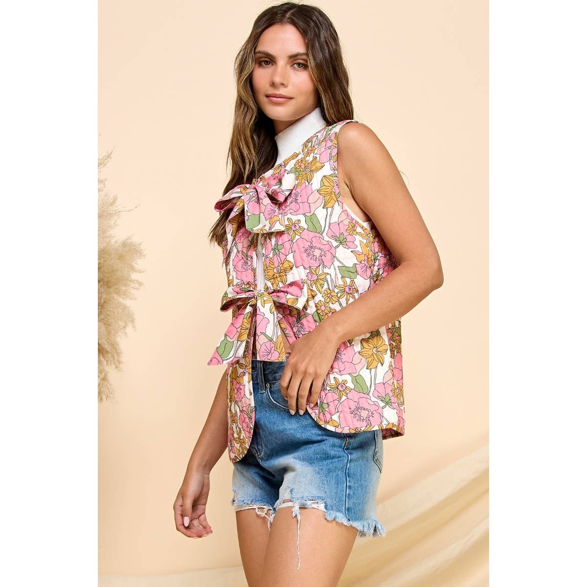 Sweet Quilted Floral Vest