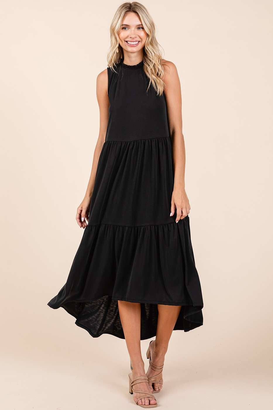 Black Modal Midi Dress