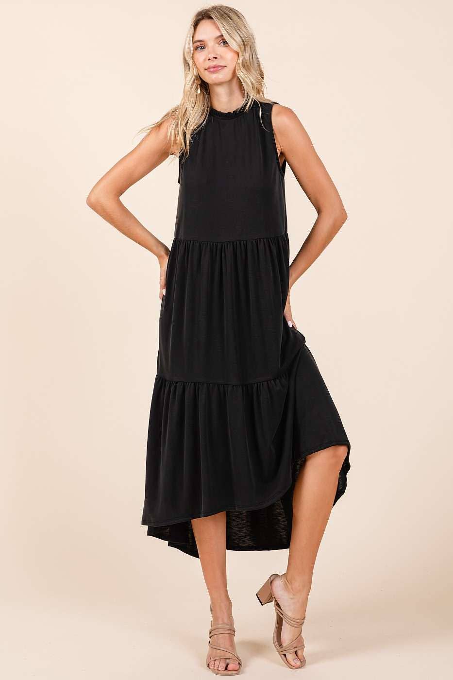 Black Modal Midi Dress
