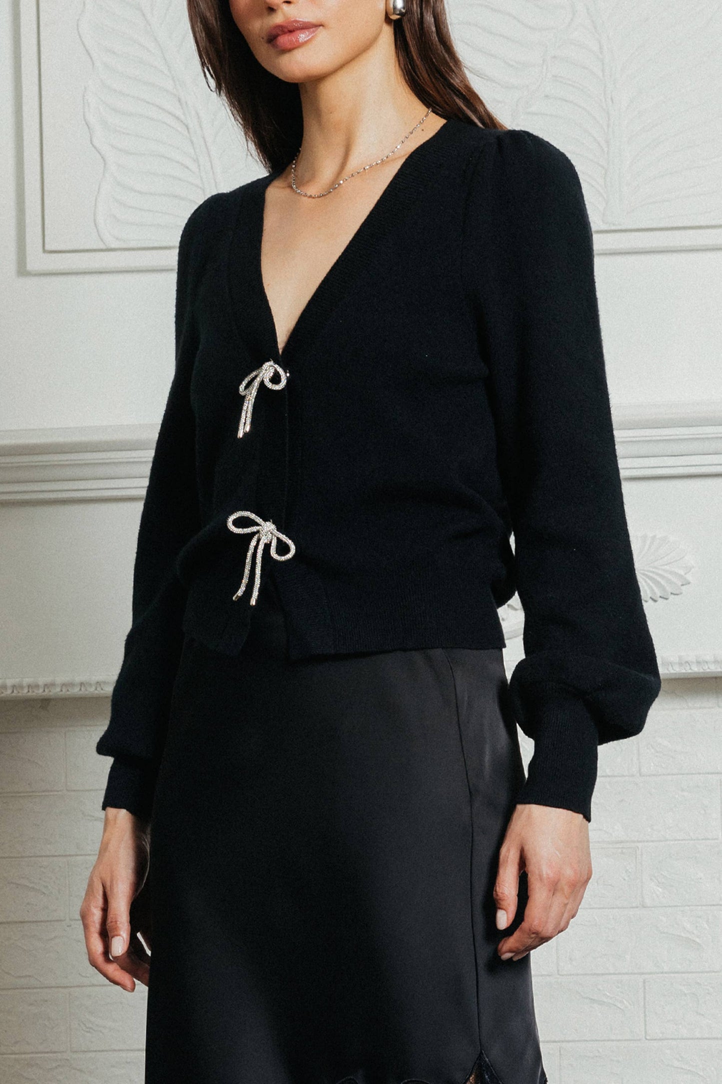 Blingy Bow Cardigan Sweater