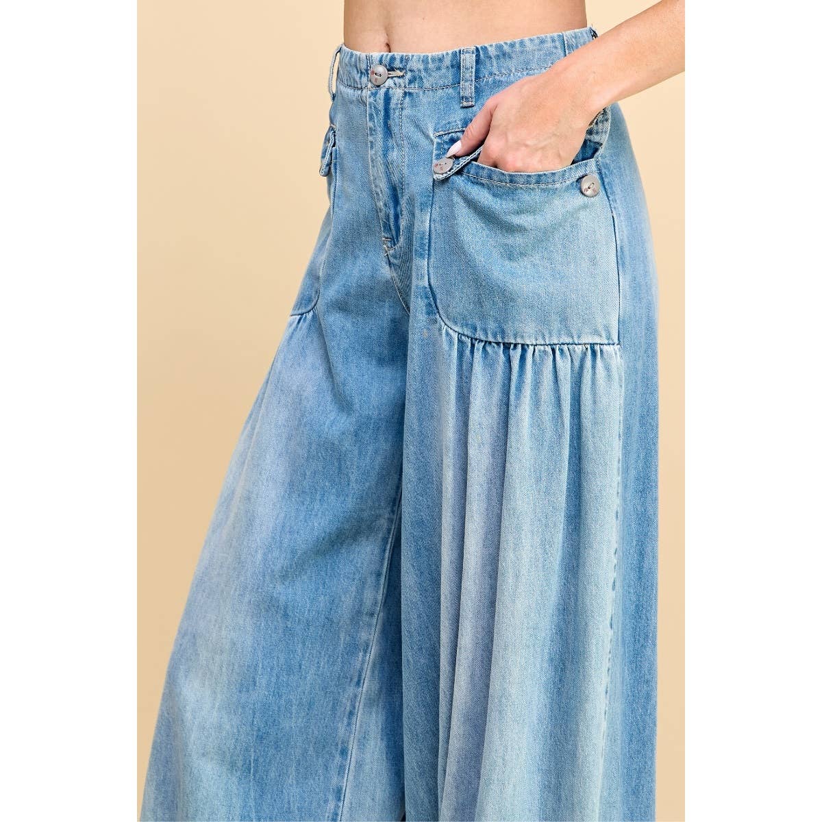 Drawstring Denim Pants