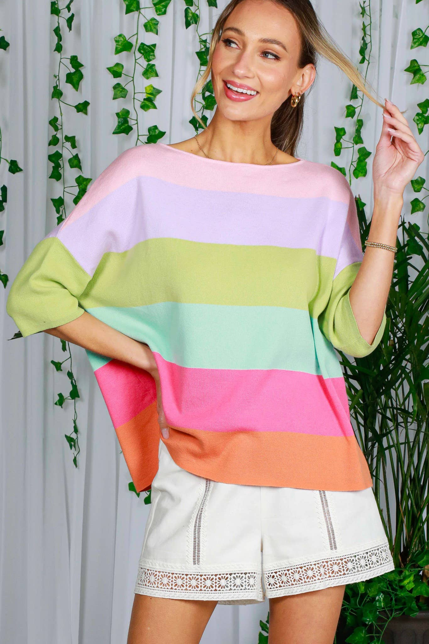 Colorblock Springy Sweater