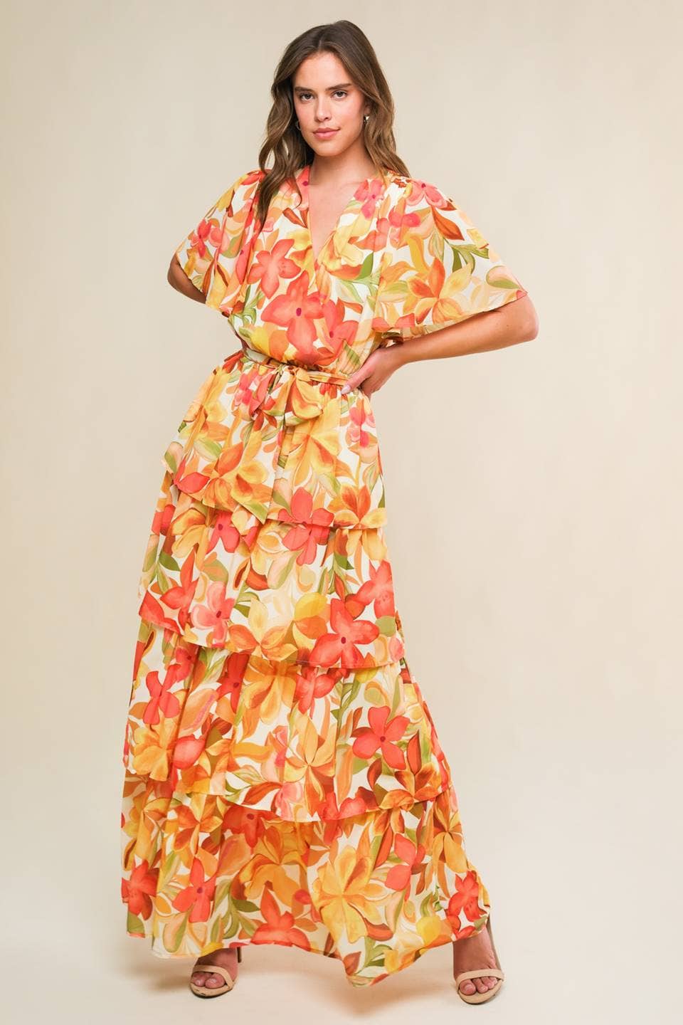 Pretty Plumeria Tiered Dress