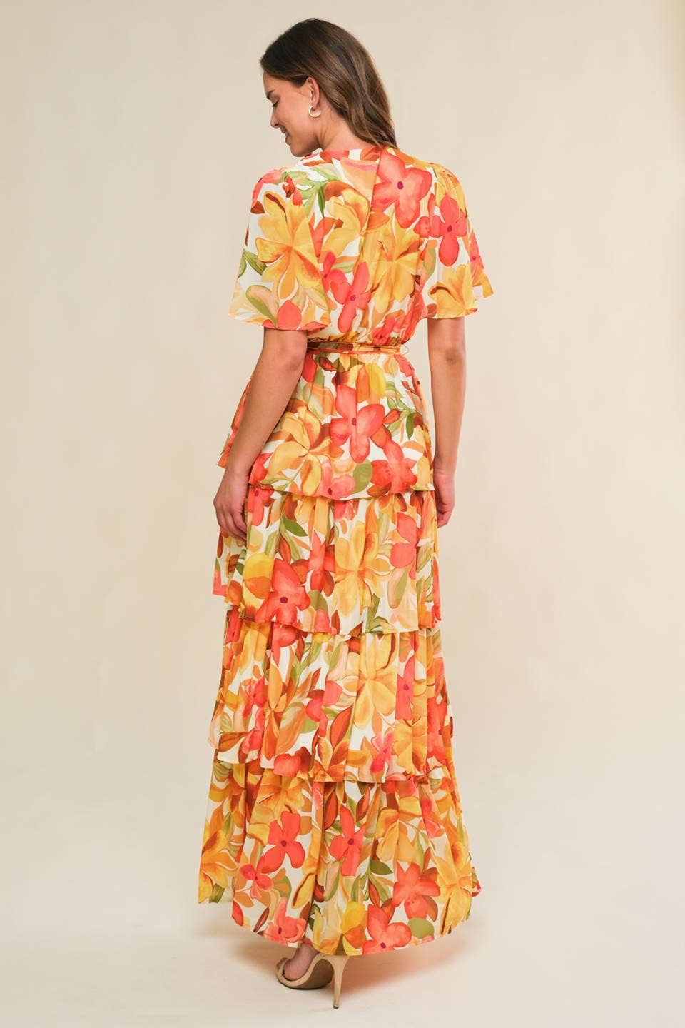 Pretty Plumeria Tiered Dress