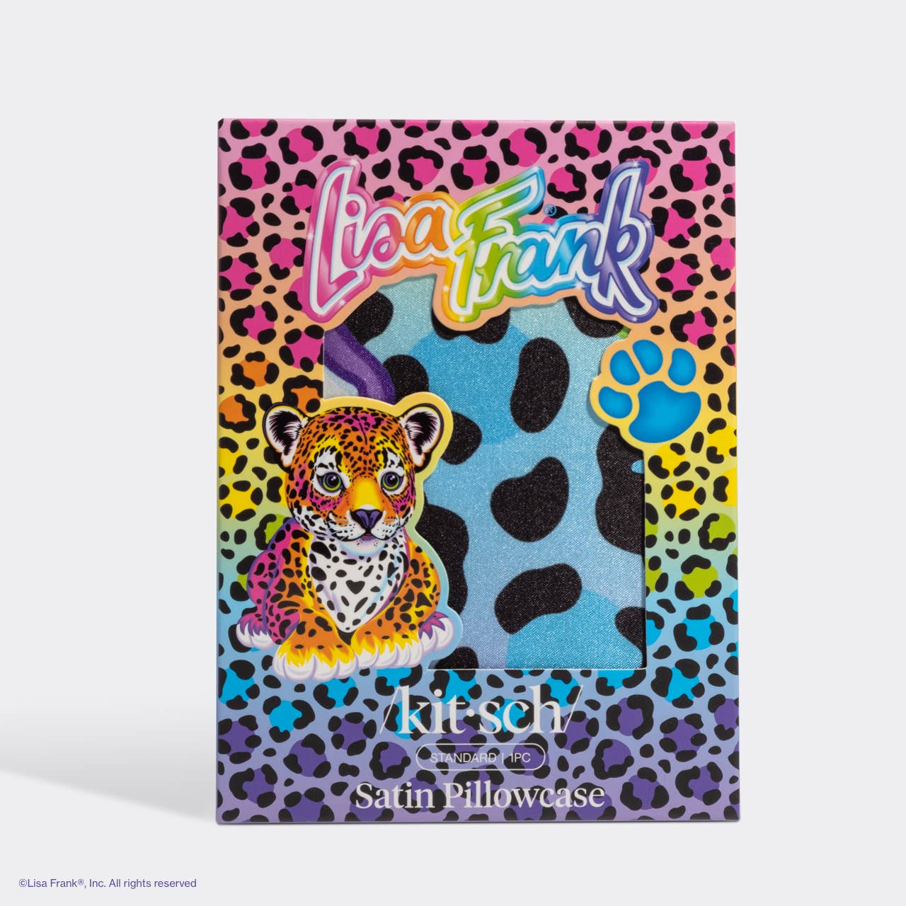 Lisa Frank x Kitsch Standard Satin Pillowcase - Rainbow Leopard