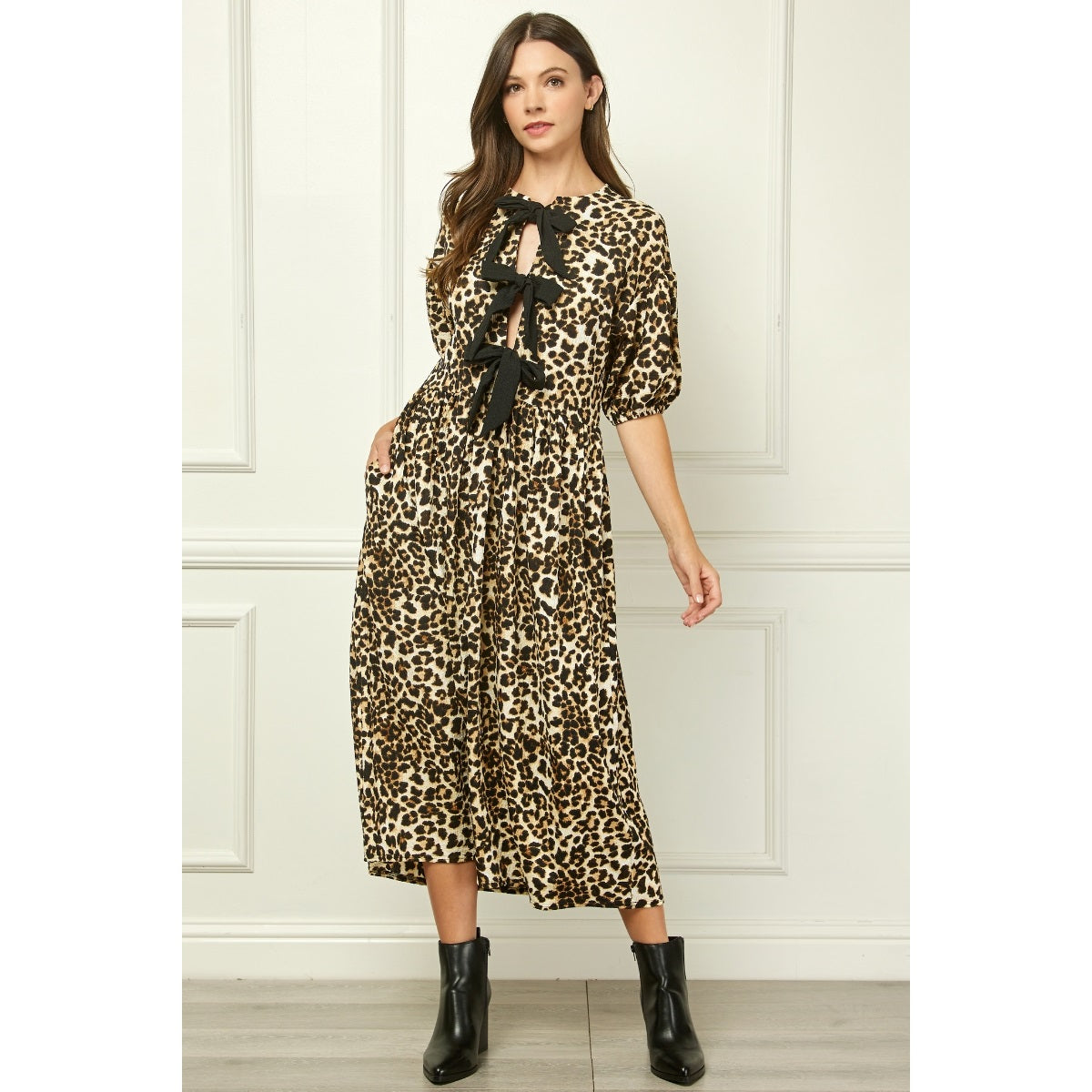 Cheetah Chic Bow Dress