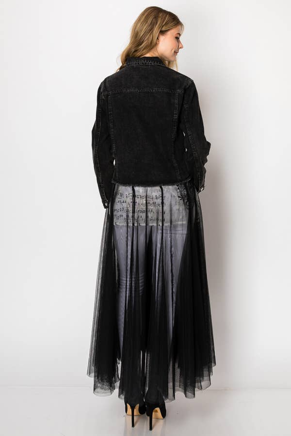 Denim Tulle Duster