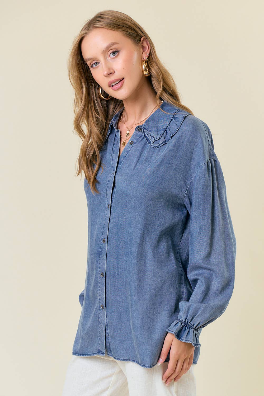 Ruffle My Feathers Tencel Top
