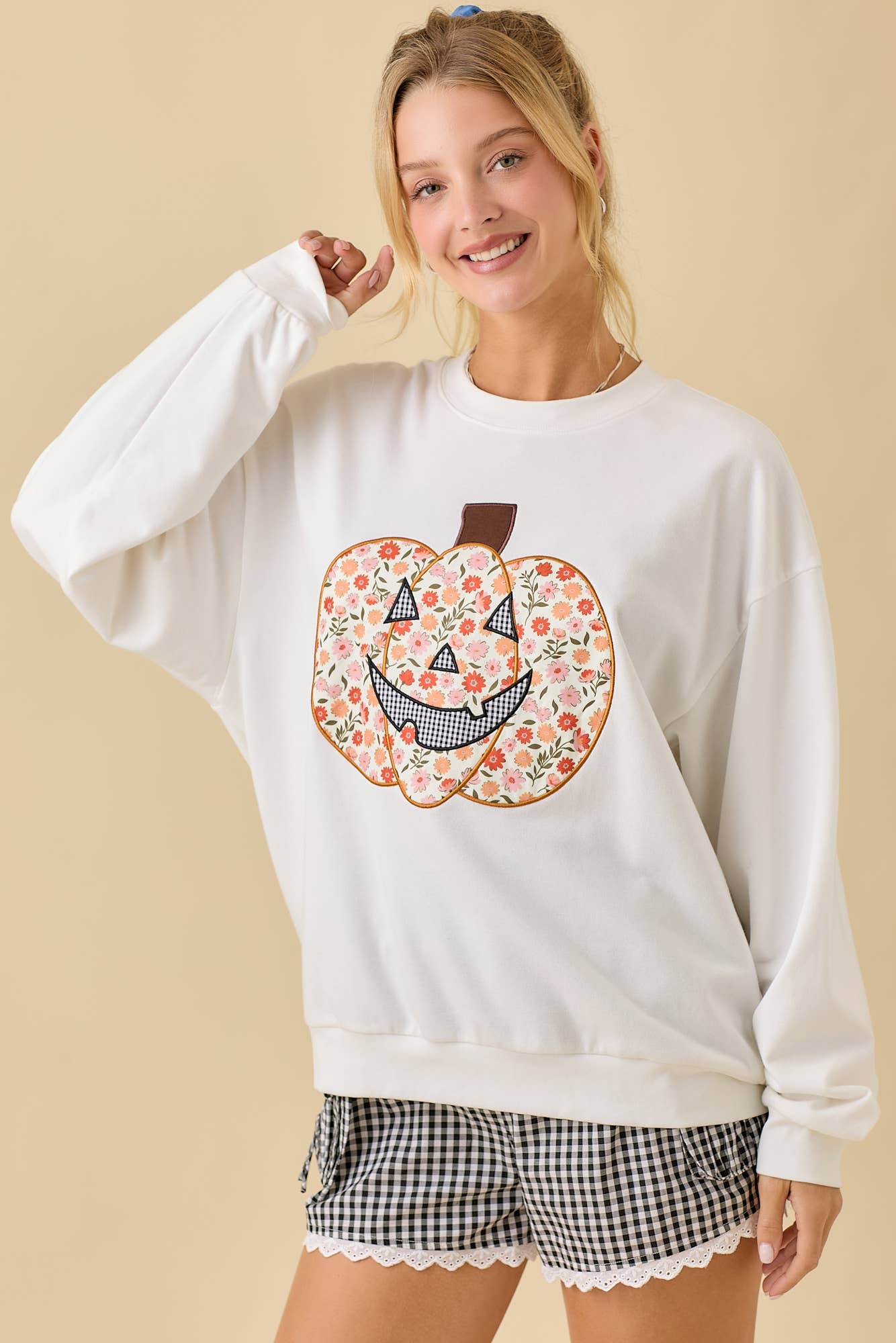 Floral Pumpkin Patch Pullover Top