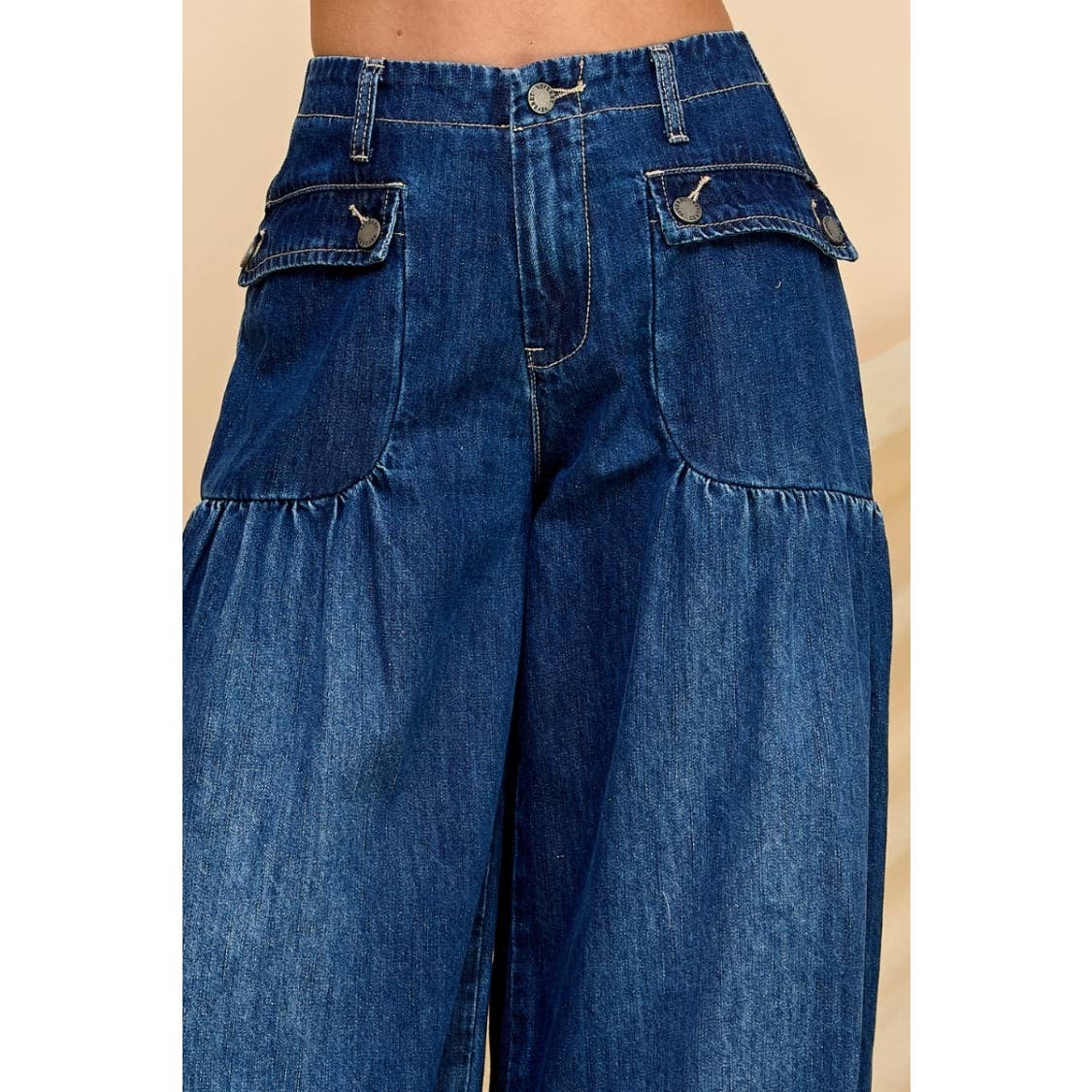 Drawstring Denim Pants