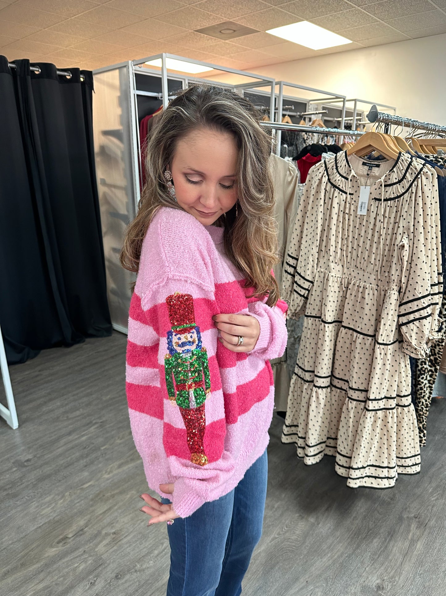 Nutty Nutcracker Striped Sweater