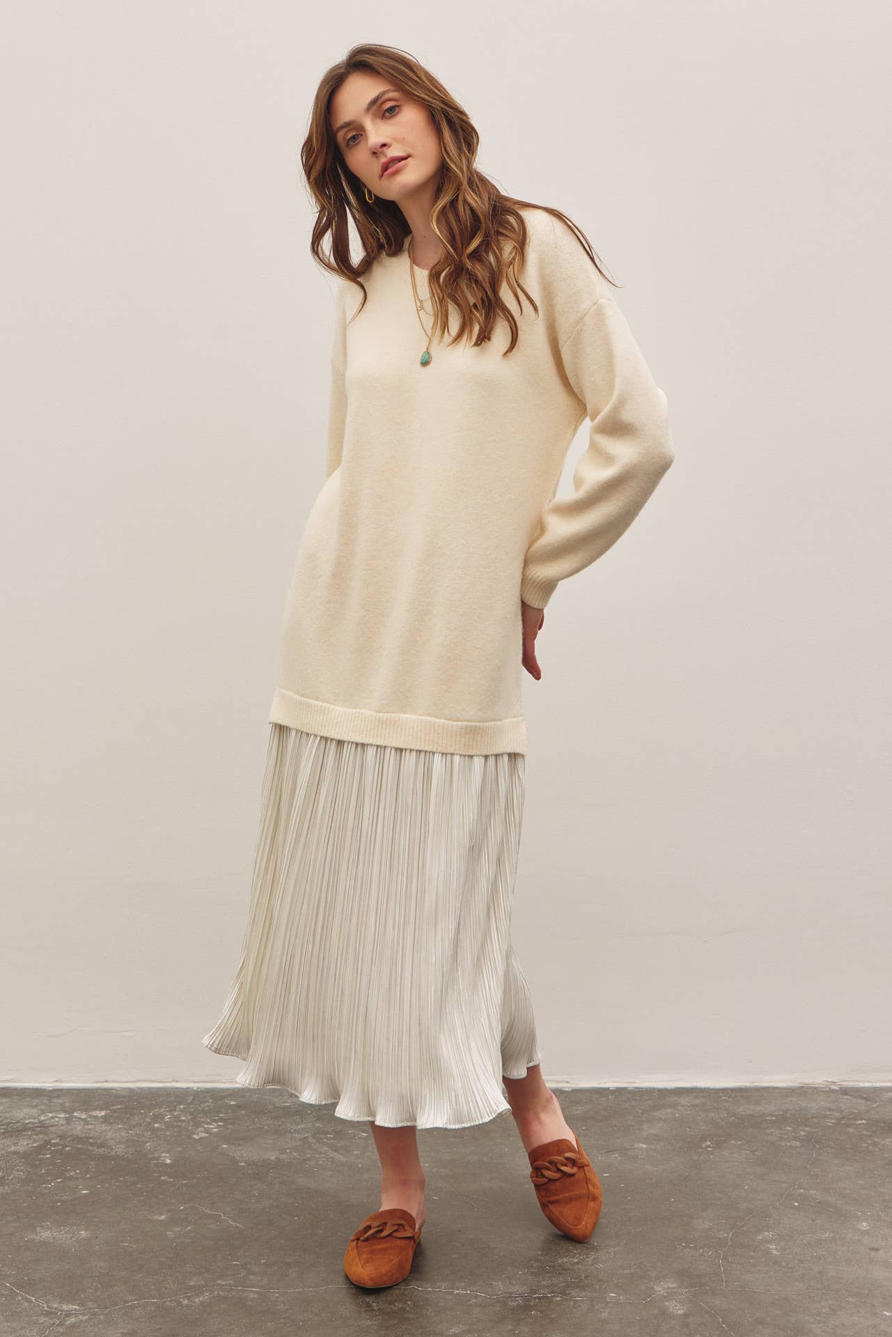 Metallic Illusion Sweater Dress