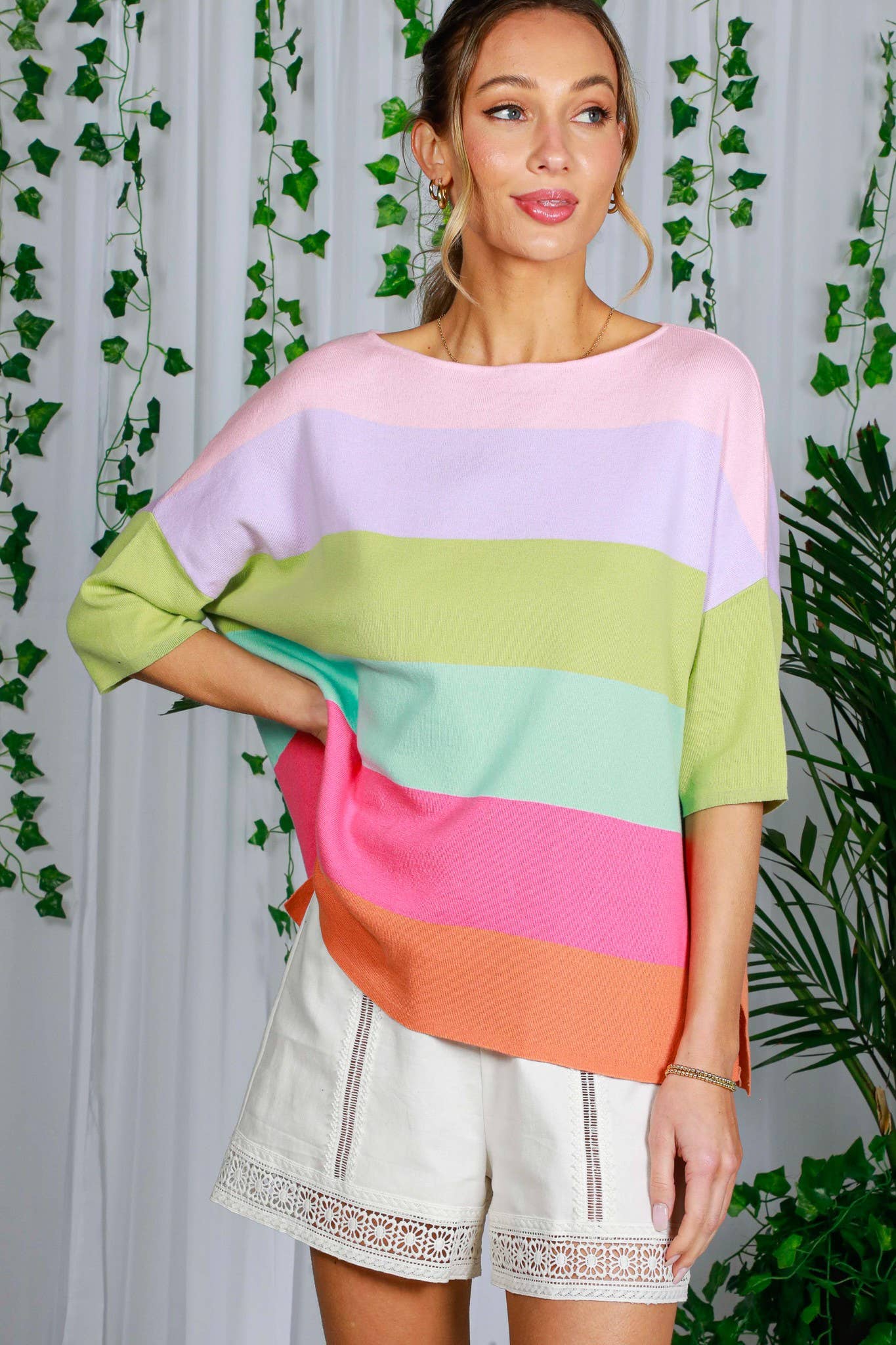Colorblock Springy Sweater