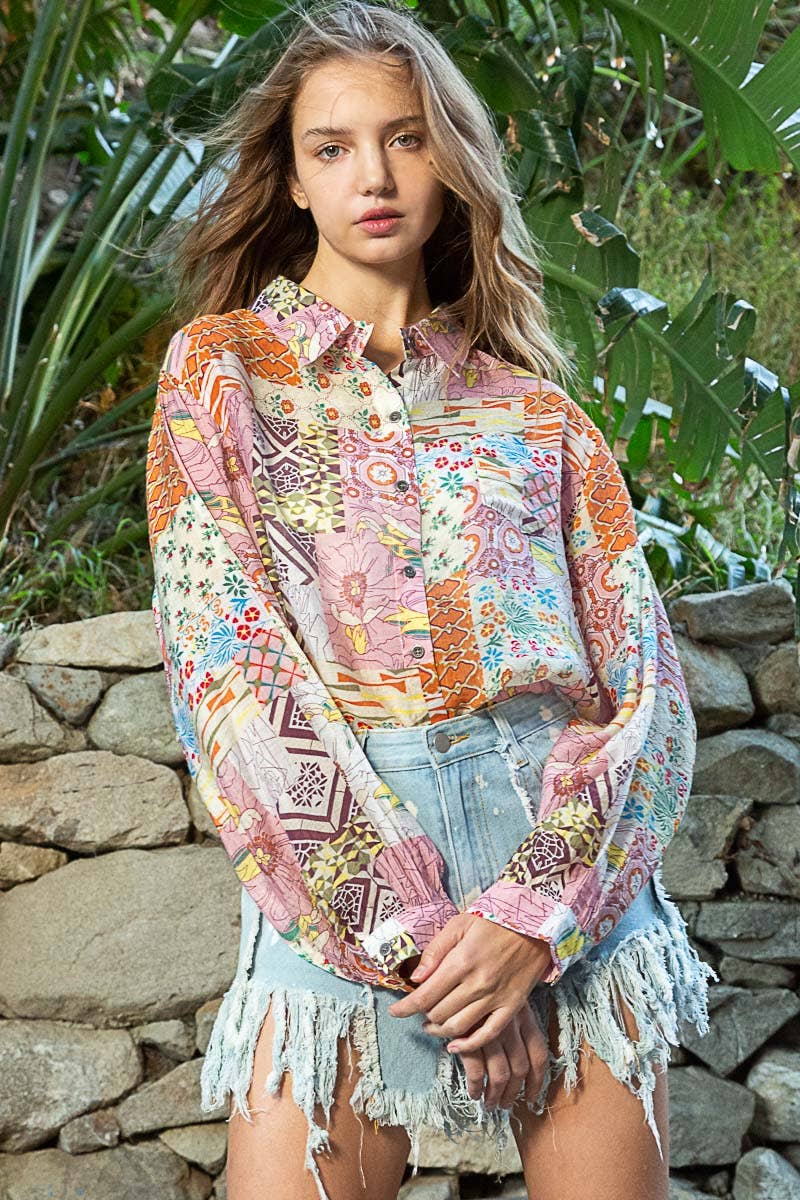 Patterned Patchwork Top