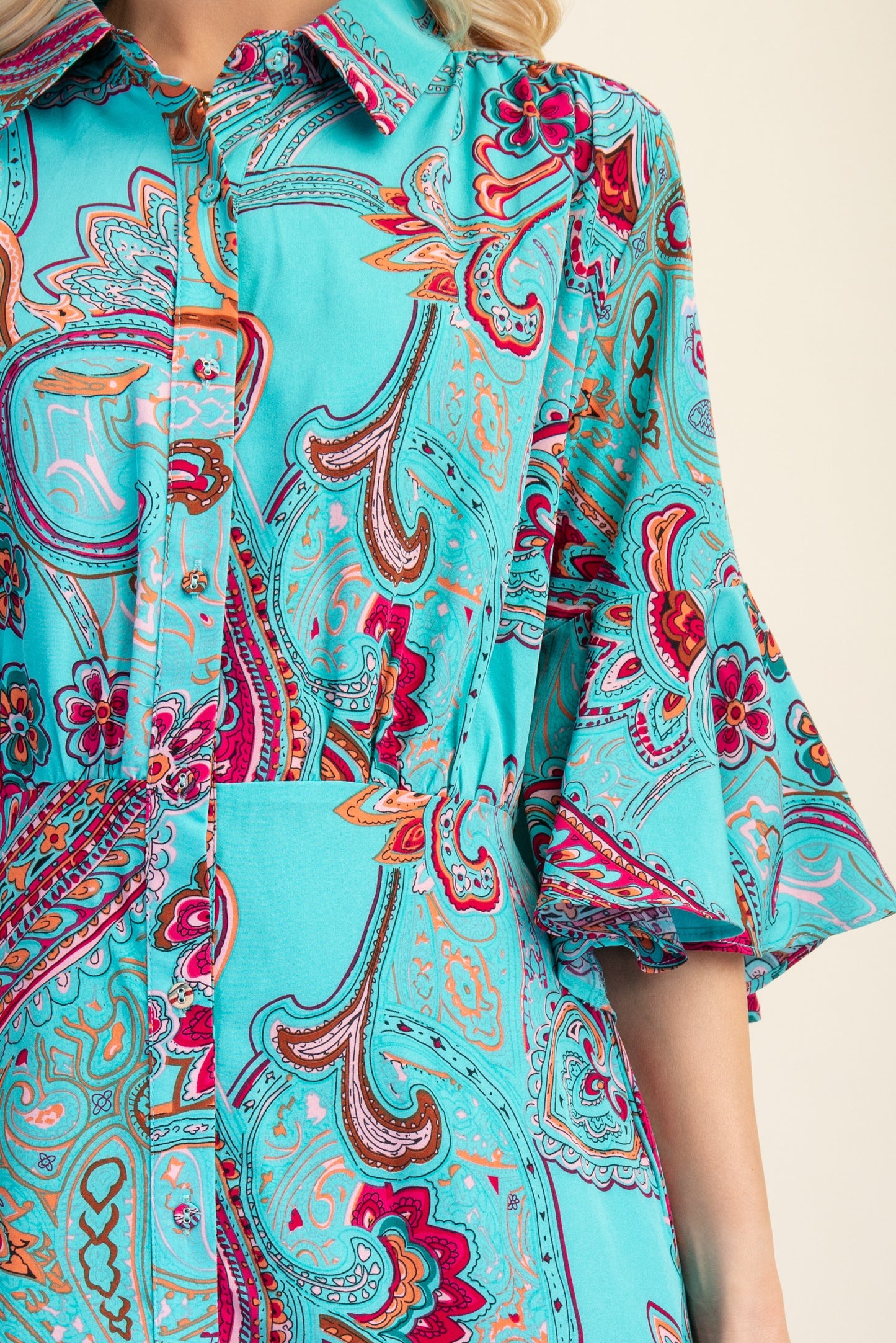 Turquoise Paisley Dress