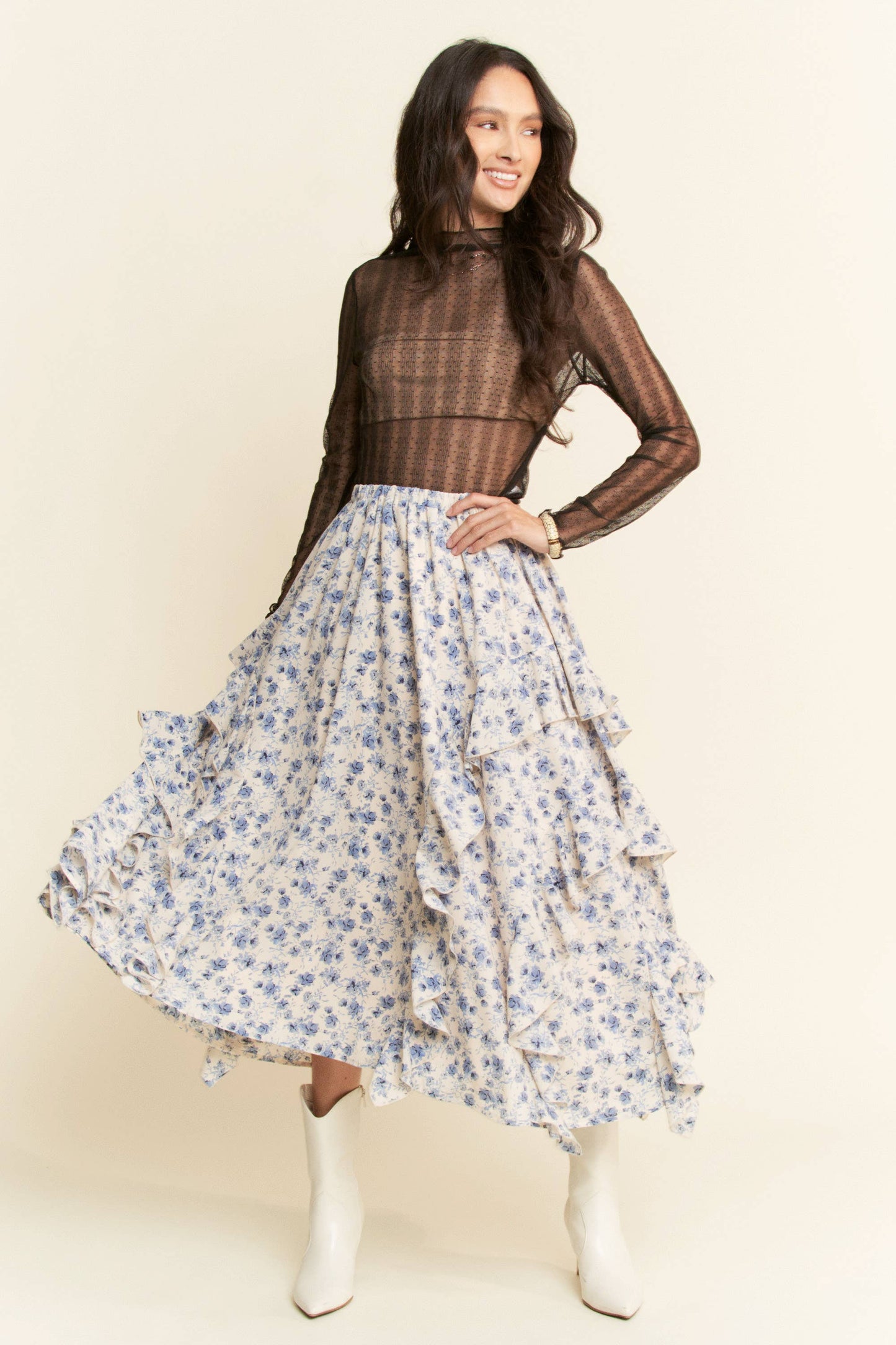 Blue Bonnet Midi Skirt