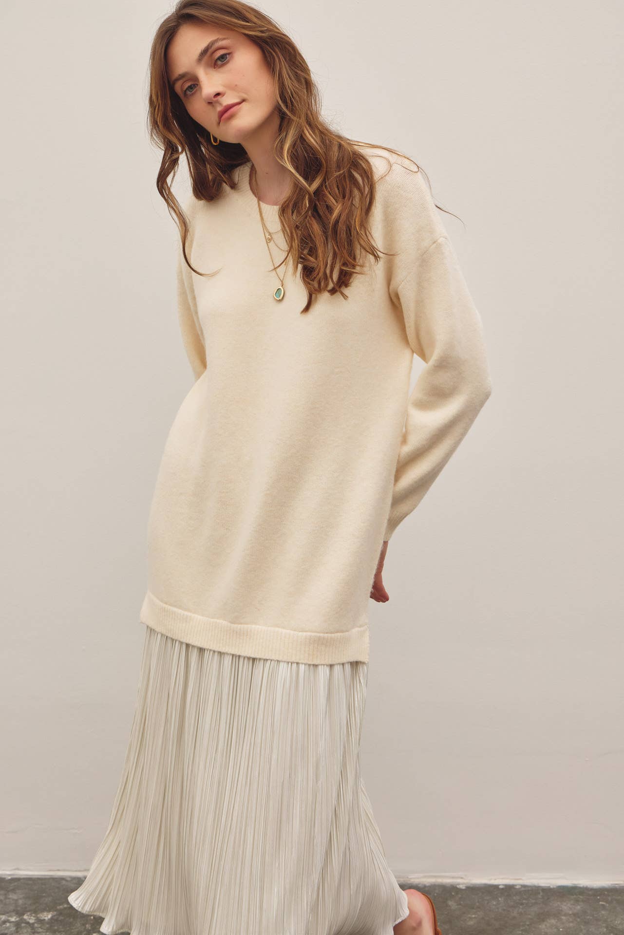Metallic Illusion Sweater Dress