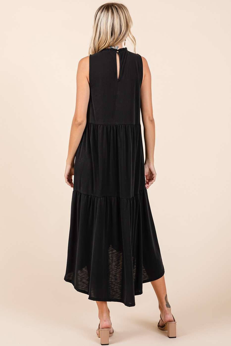 Black Modal Midi Dress