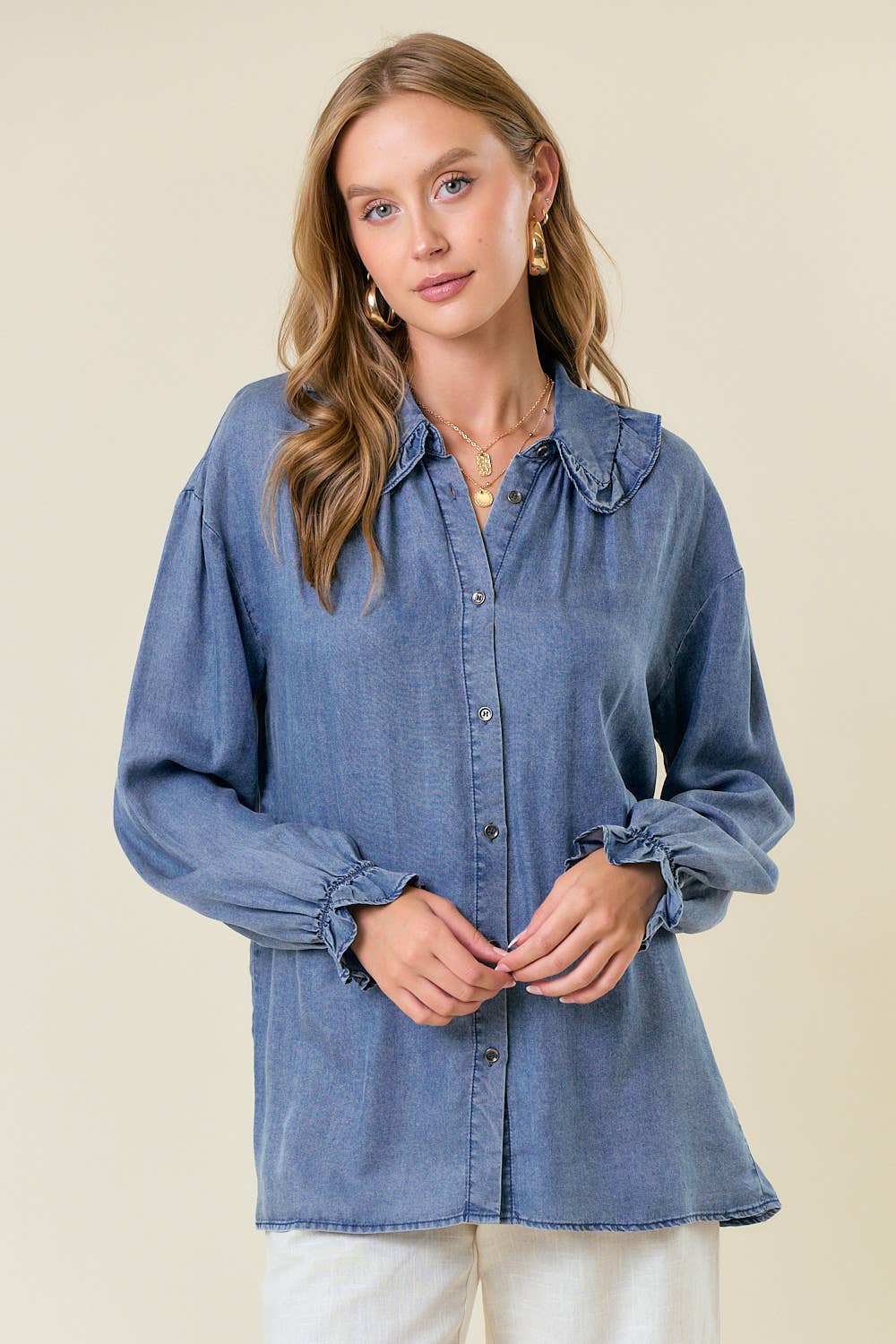 Ruffle My Feathers Tencel Top