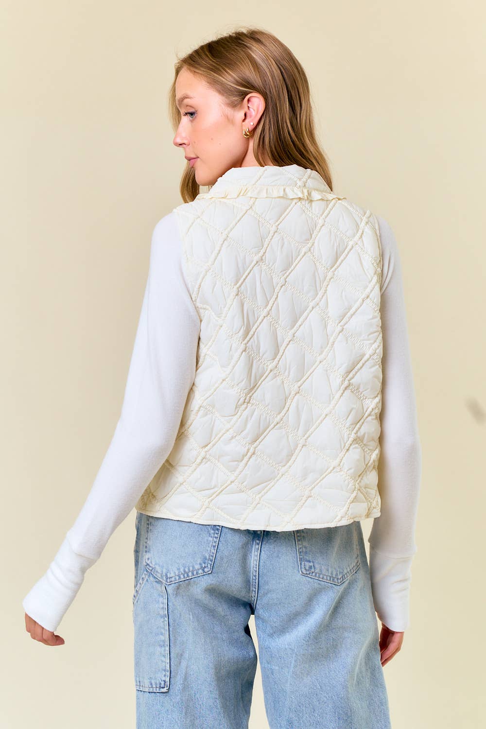 Ruffled and Quilted Vest