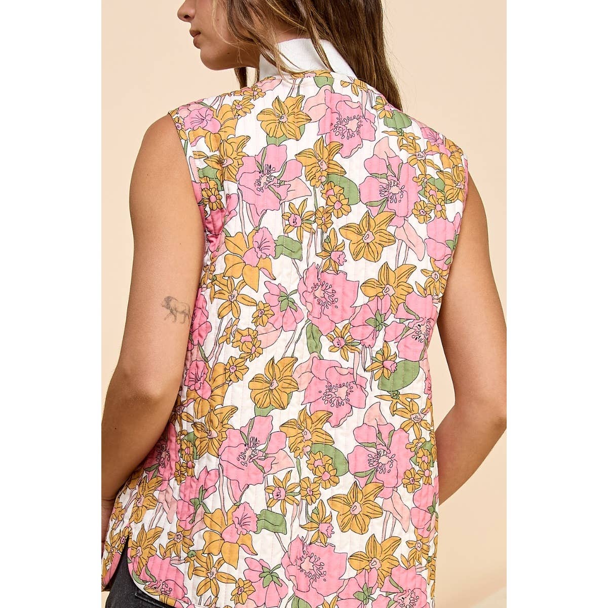 Sweet Quilted Floral Vest