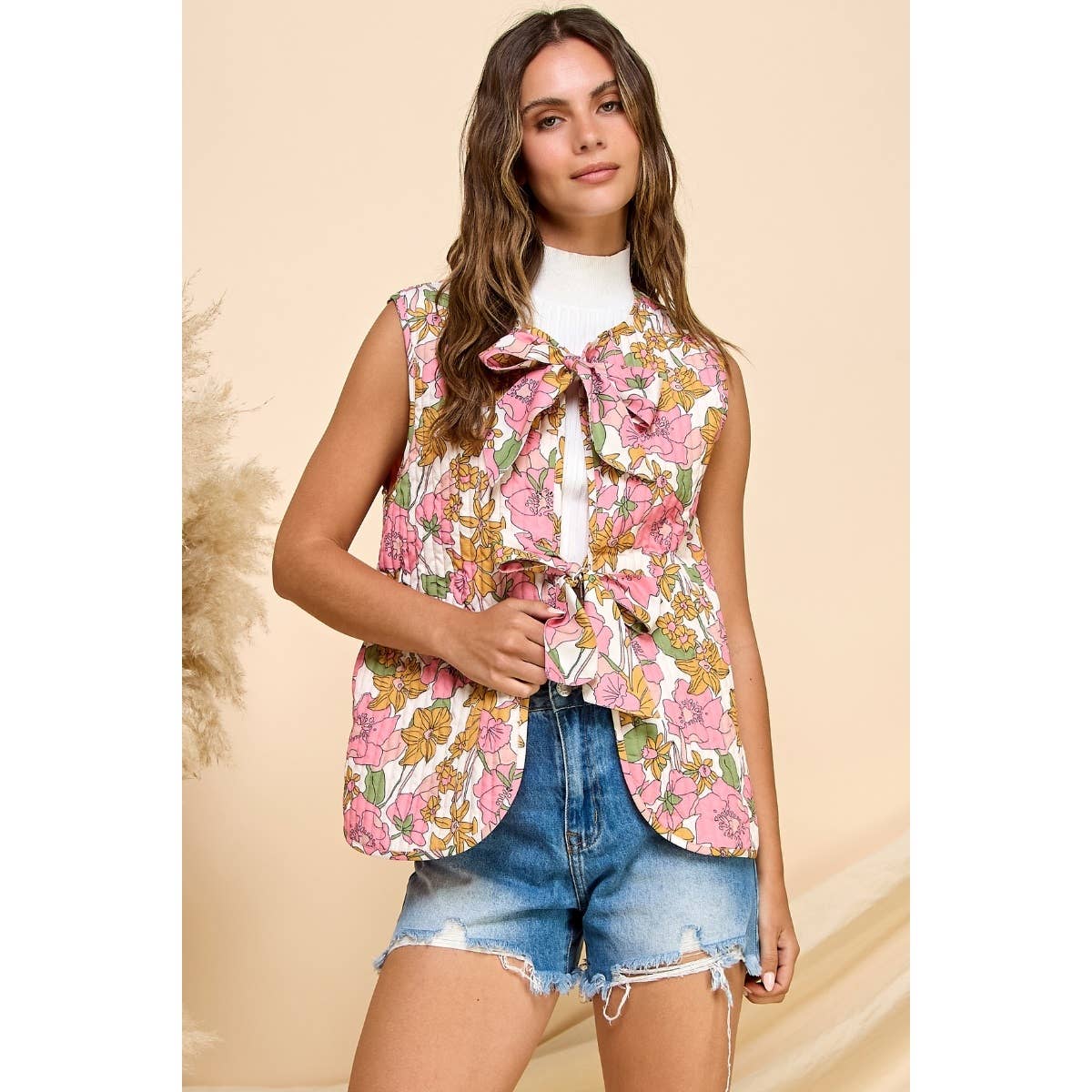 Sweet Quilted Floral Vest