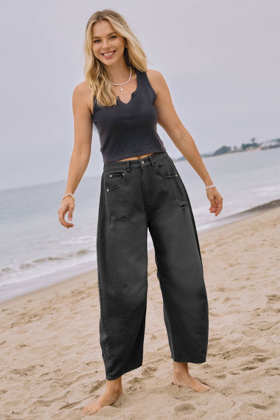 Acid Washed Barrel Pants