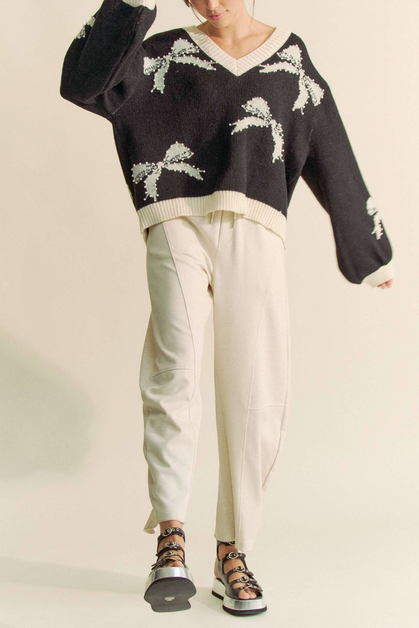 Bows and Pearls Sweater