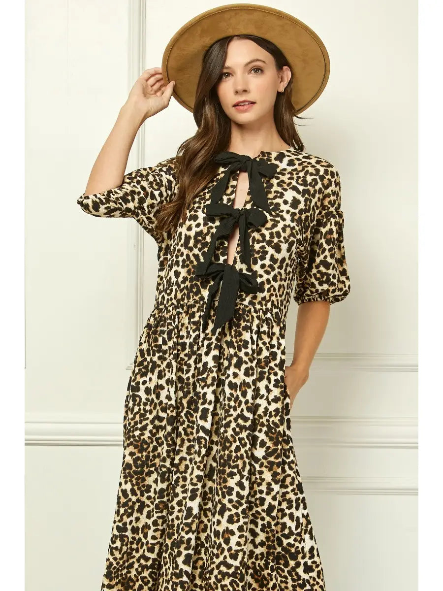 Cheetah Chic Bow Dress