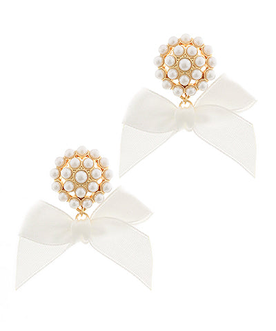 Pearl Ribbon Earrings
