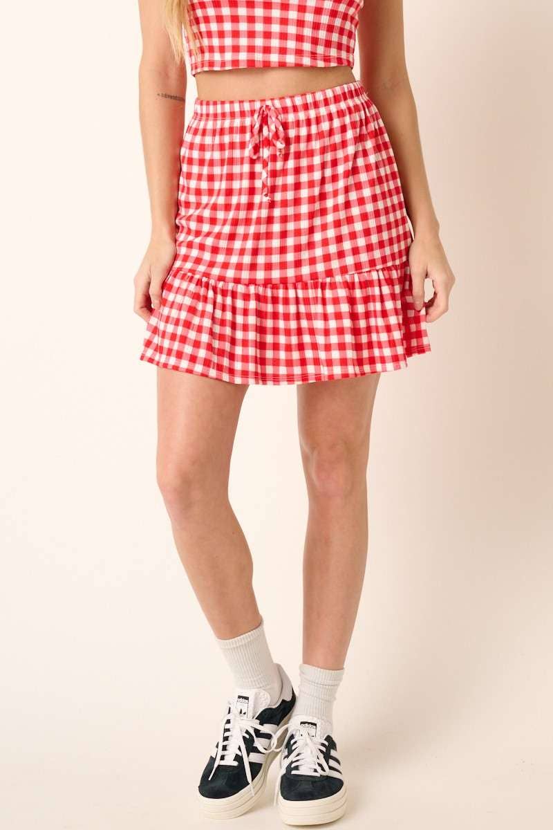 Giddy in Gingham Skirt