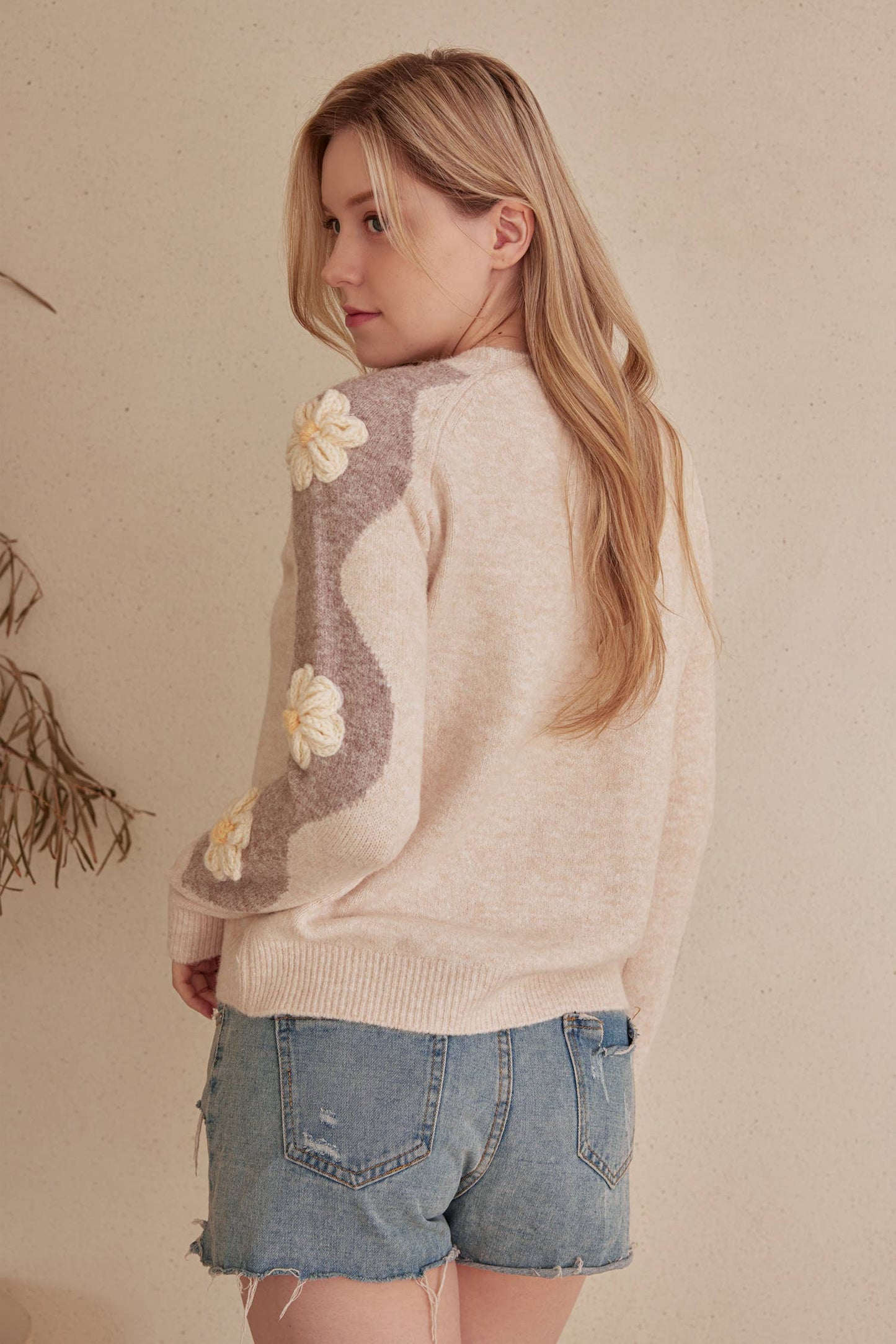 Floral Fuzzy Sweater