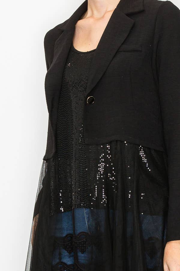 Chic Tulle Blazer Jacket