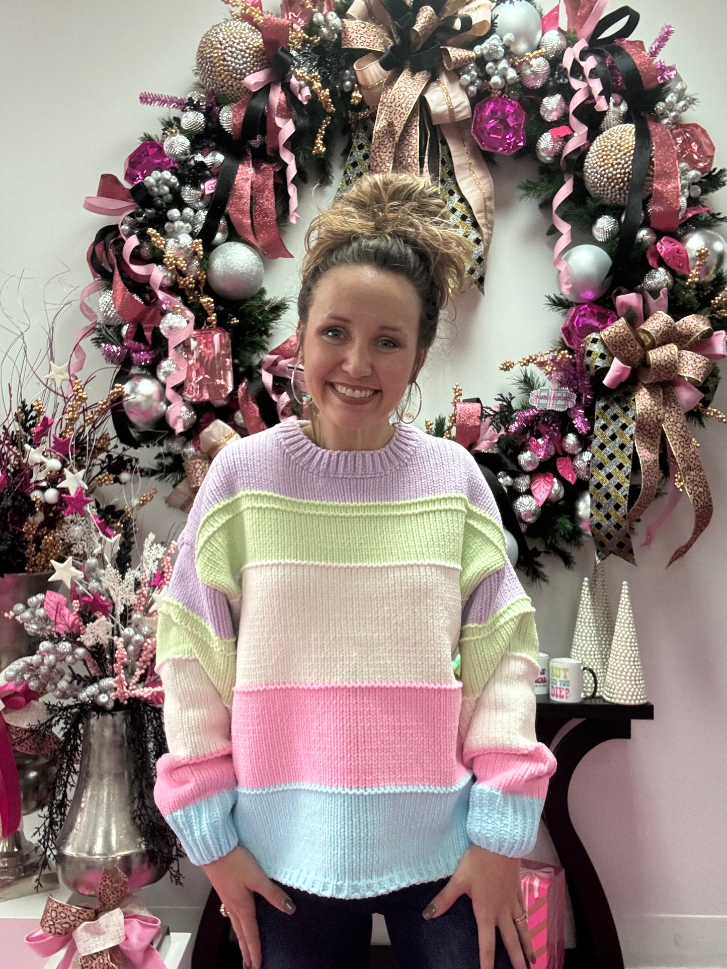 Sweet Striped Pastel Sweater