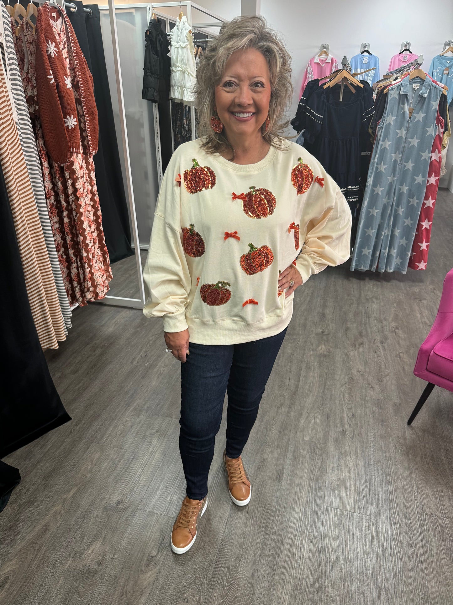 Pretty Pumpkin Patch Pullover Top