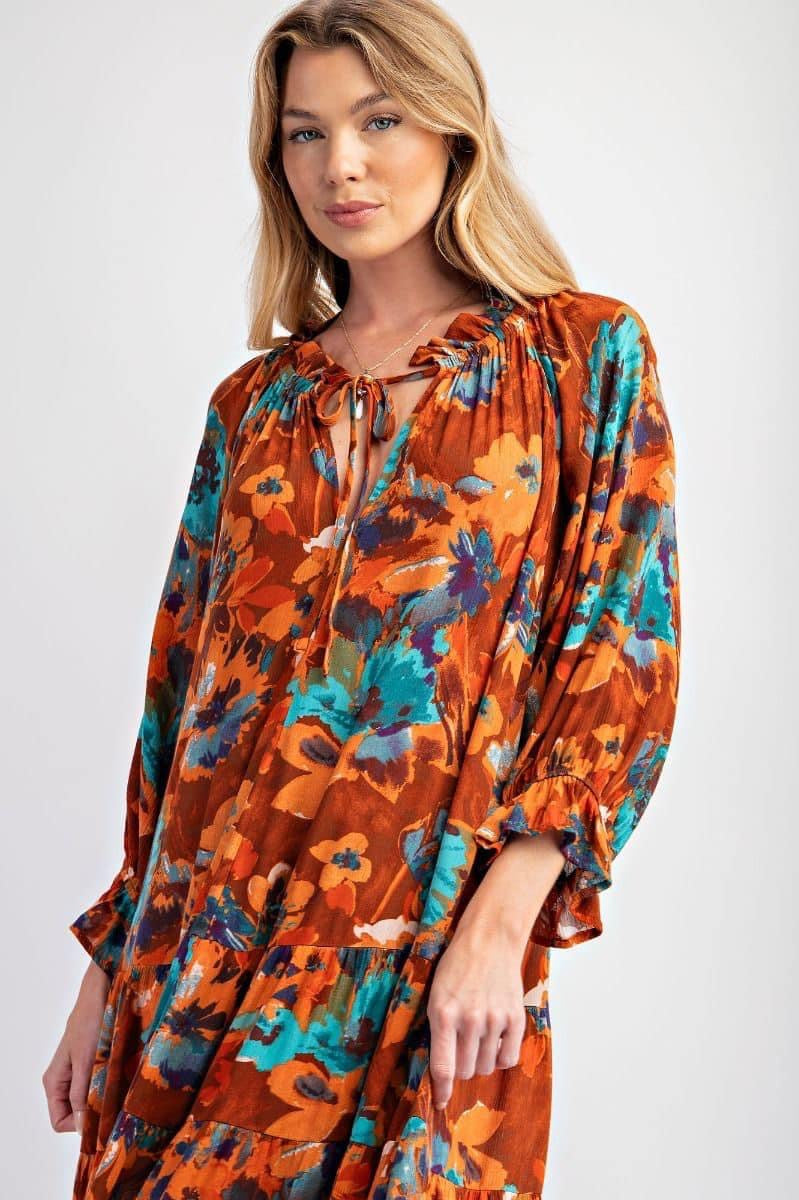 Flirty Floral Fall Maxi Dress