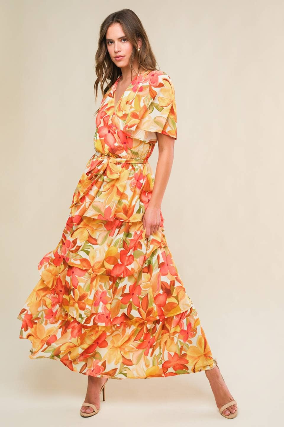 Pretty Plumeria Tiered Dress
