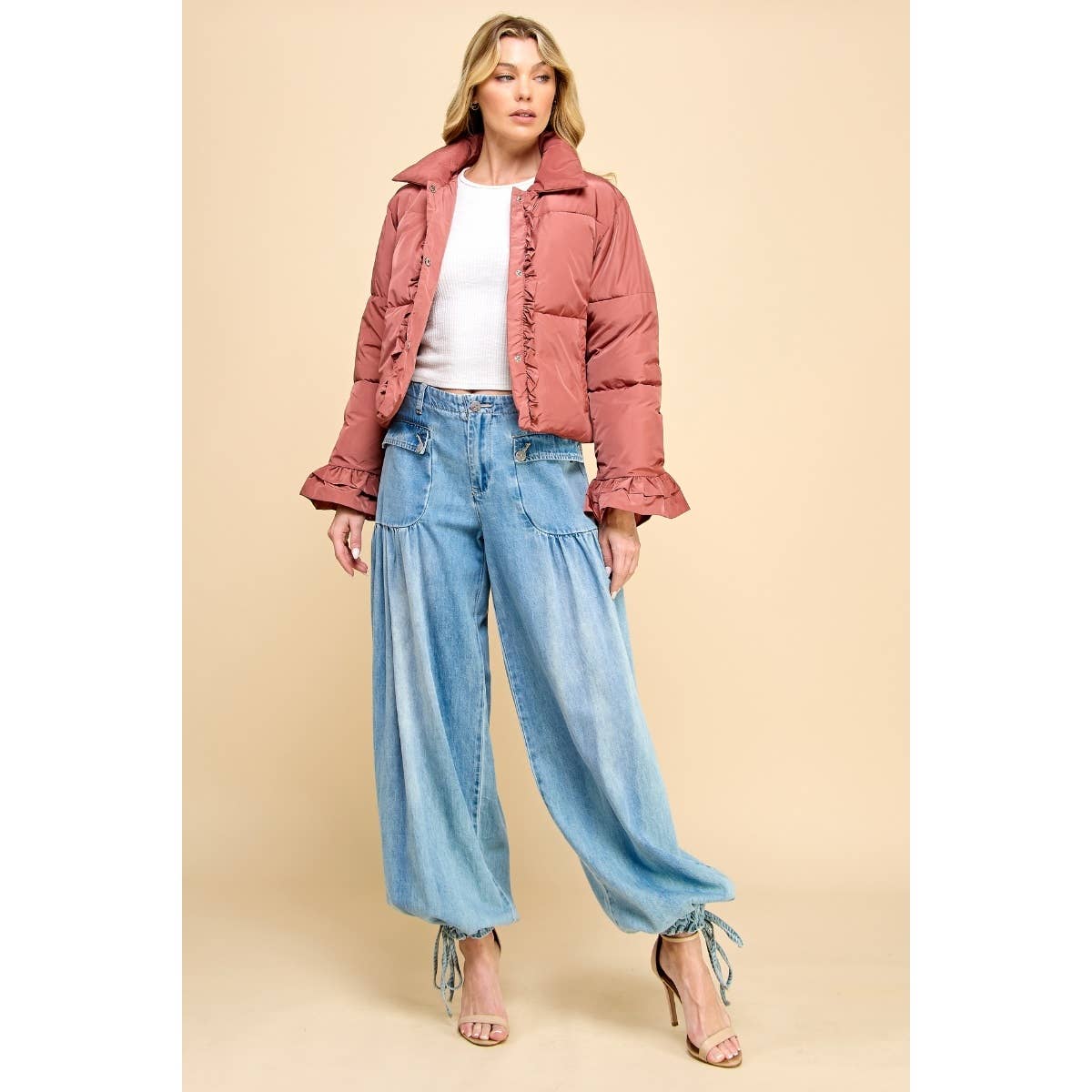 Drawstring Denim Pants