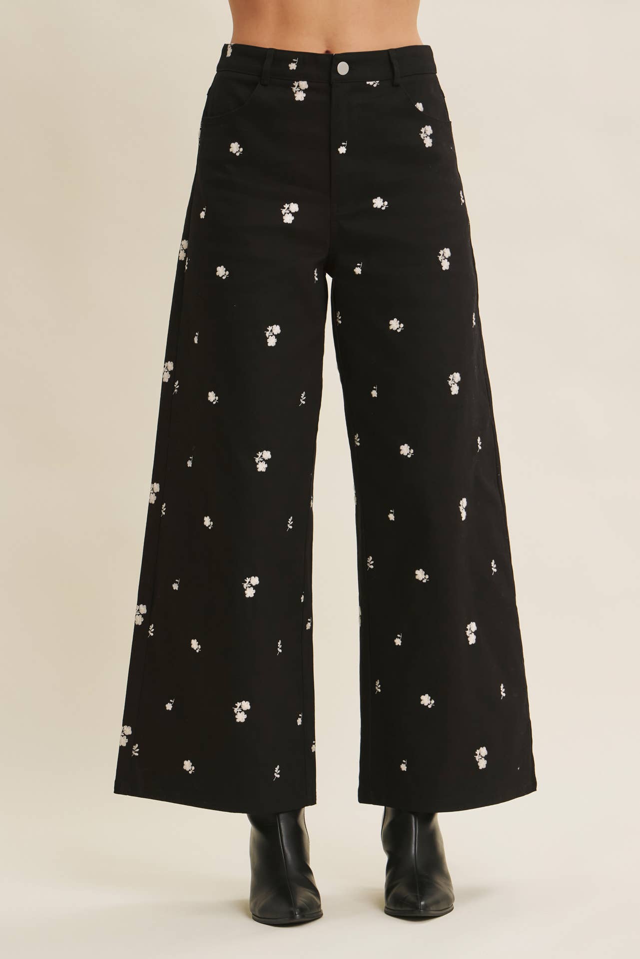 Floral Embroidered Pants