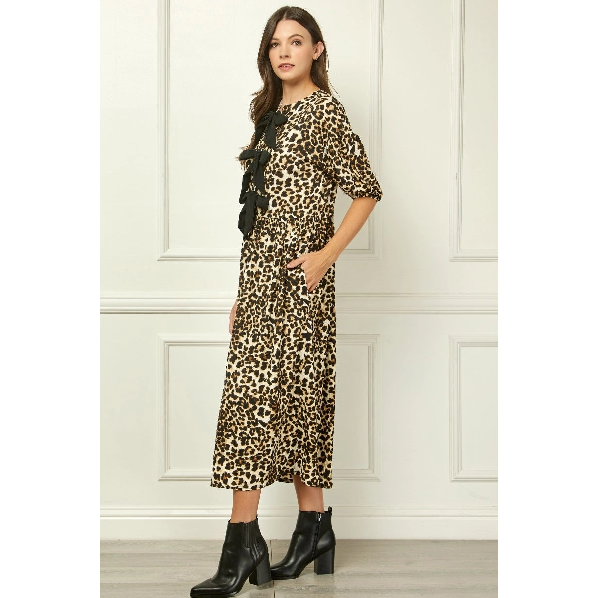 Cheetah Chic Bow Dress