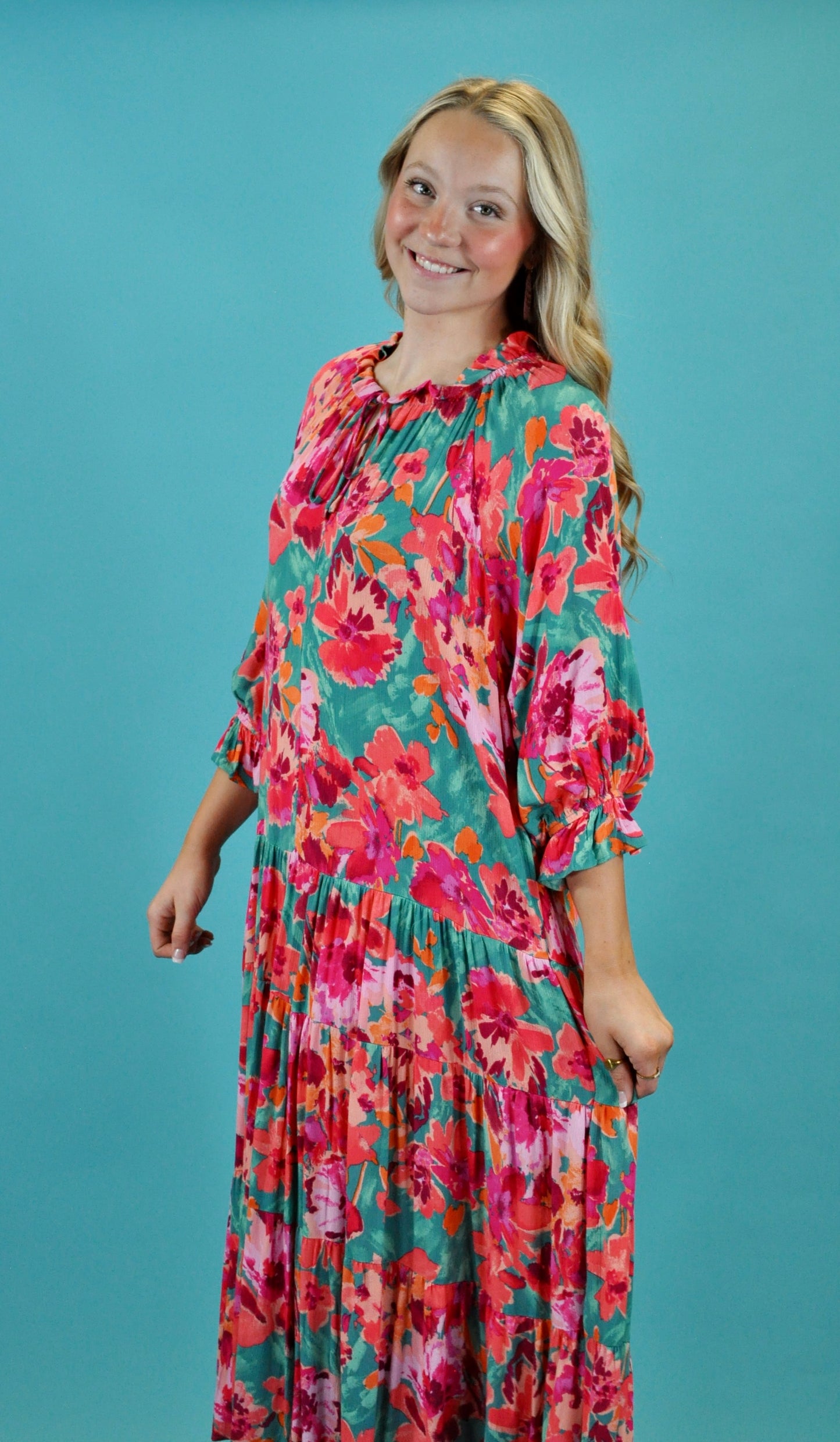 Funky and Floral Maxi Dress