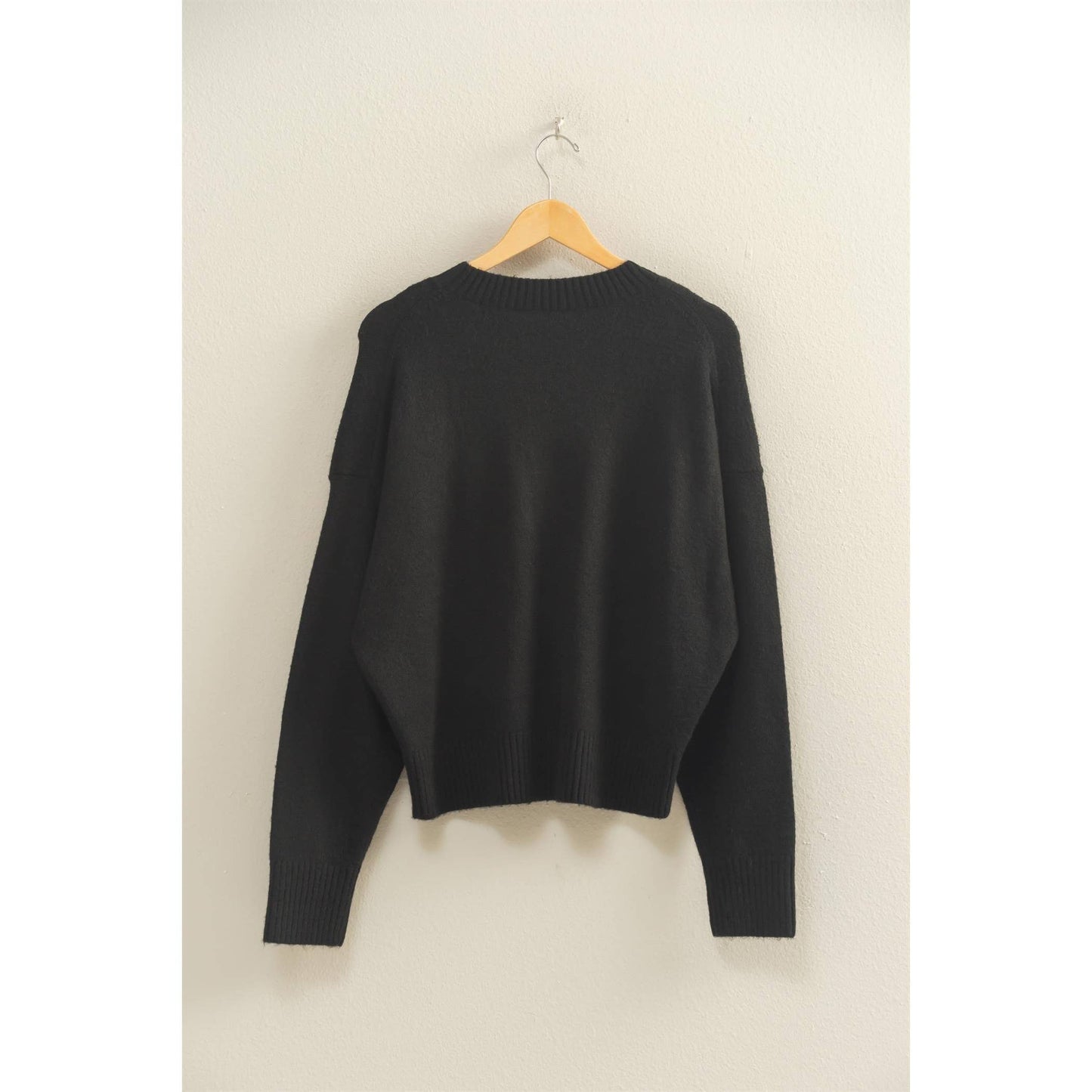 Cozy Crewneck Black Sweater