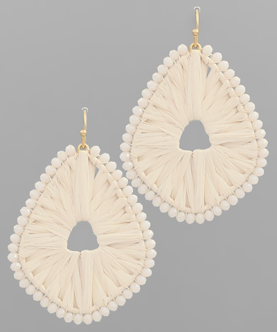 Beaded Raffia Earrings