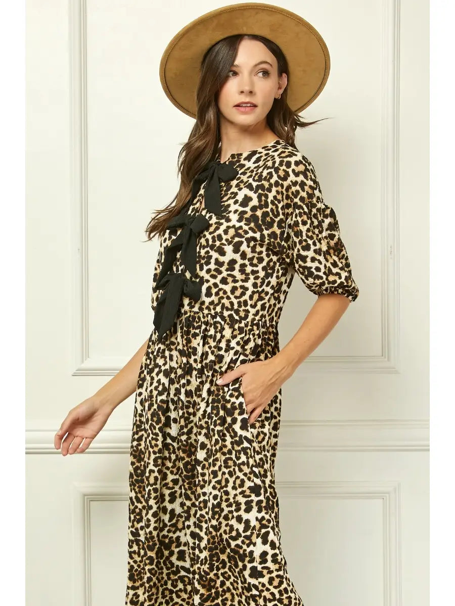 Cheetah Chic Bow Dress