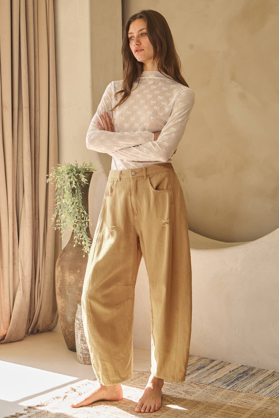 Acid Washed Barrel Pants