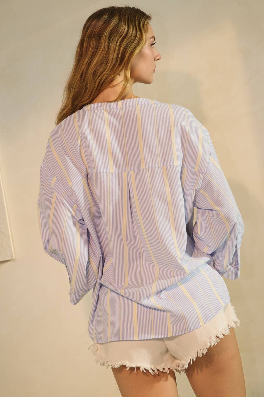 Striped Bow Blouse Top
