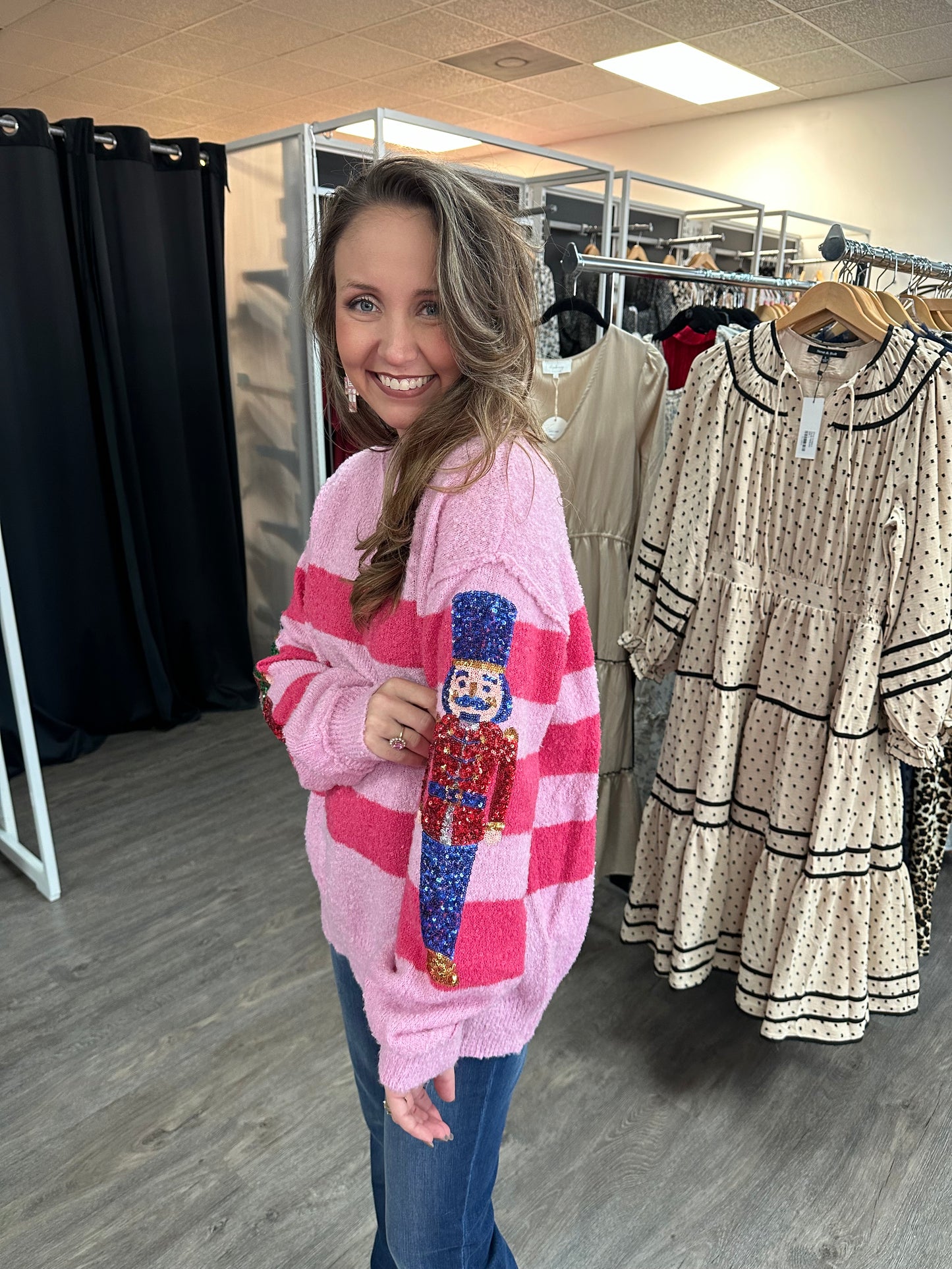 Nutty Nutcracker Striped Sweater