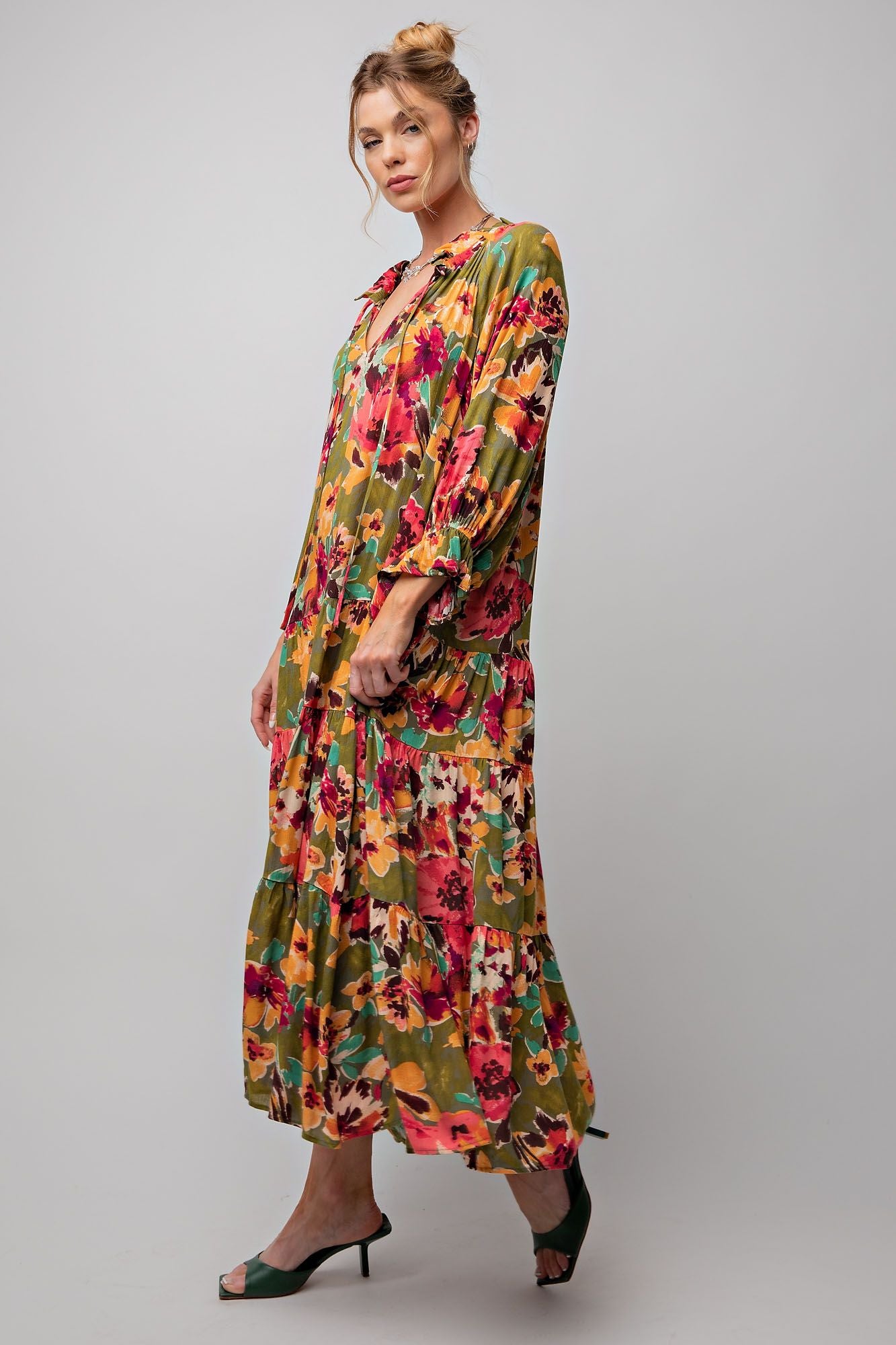 Flirty Floral Fall Maxi Dress